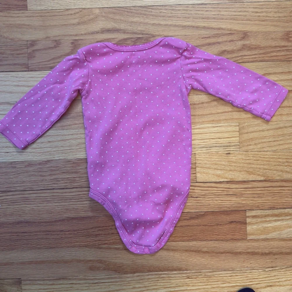 3 for $12 Carter's Tan and White Feather Pattern Romper and Pink Body Suit